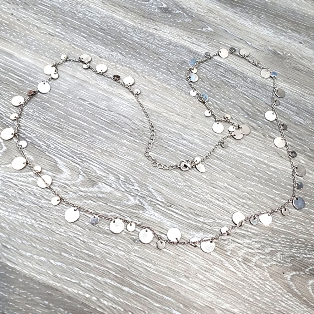 Elegant Silver Disc Necklace Lia Sophia